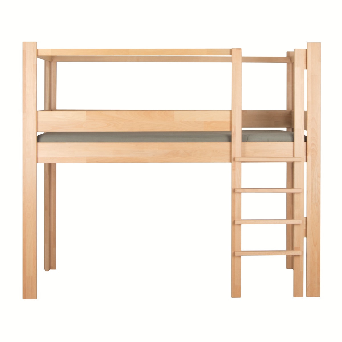 Mitwachsendes Massivholzbett mit sieben Aufbauvarianten. (Product)